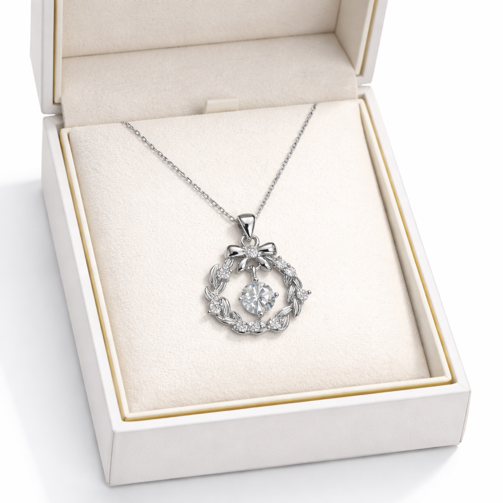 XL14 1CT Sterling Silver S925 Moissanite Diamond Necklace