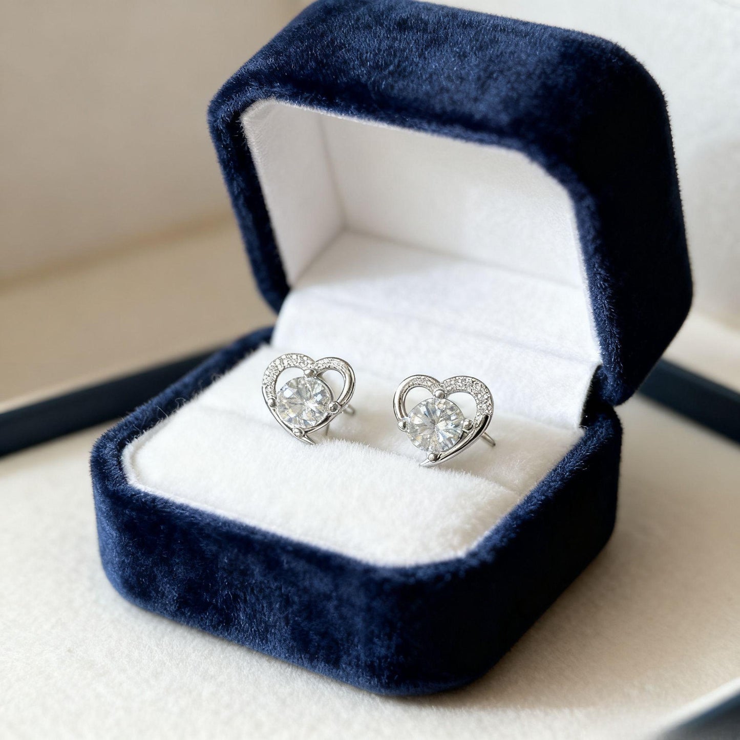 ER17 1CT*2 Sterling Silver S925 Moissanite Diamond