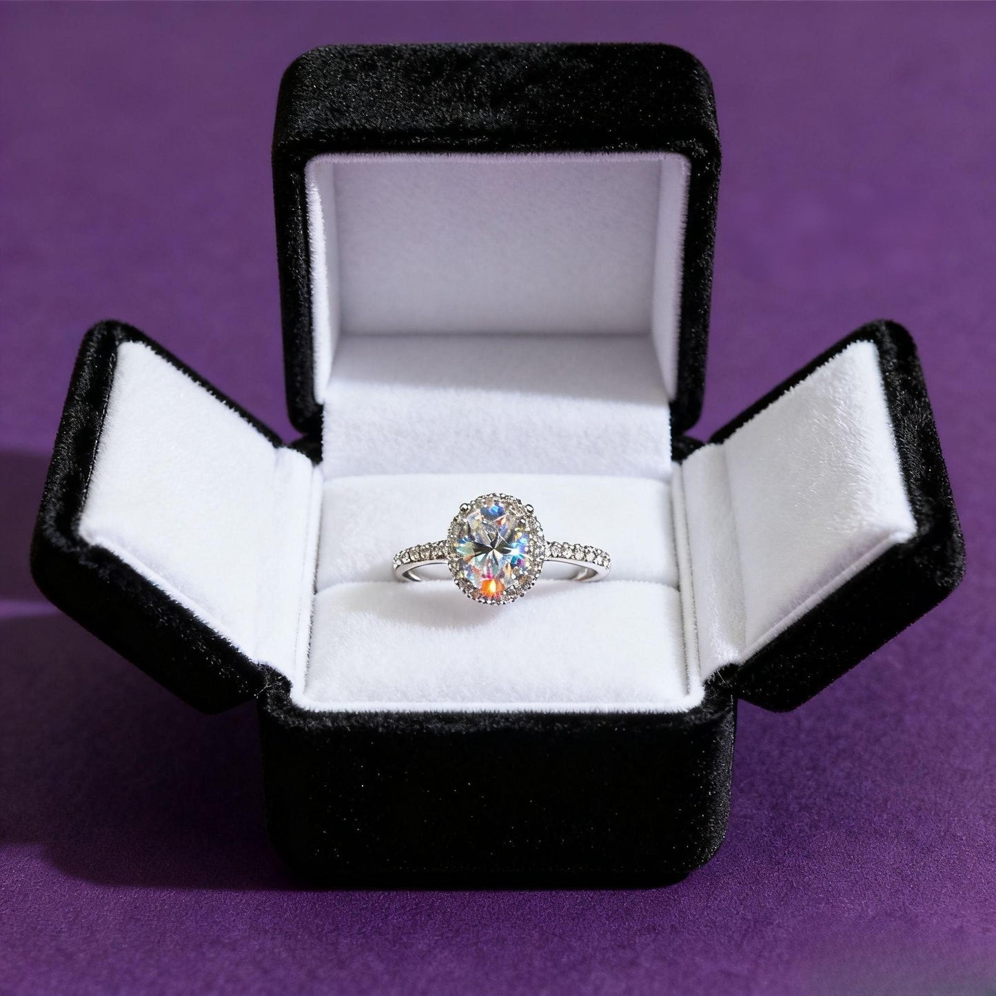 JZ37 1.5CT Sterling Silver S925 Moissanite Diamond