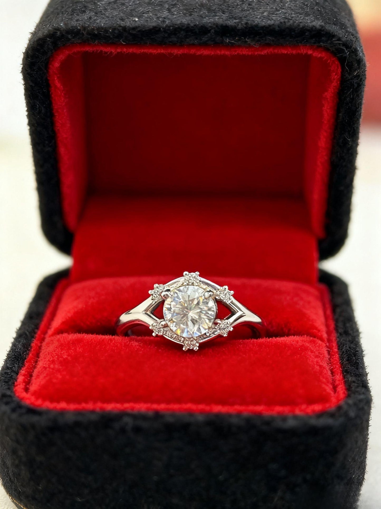 JZ39 1.5CT Sterling Silver S925 Moissanite Diamond