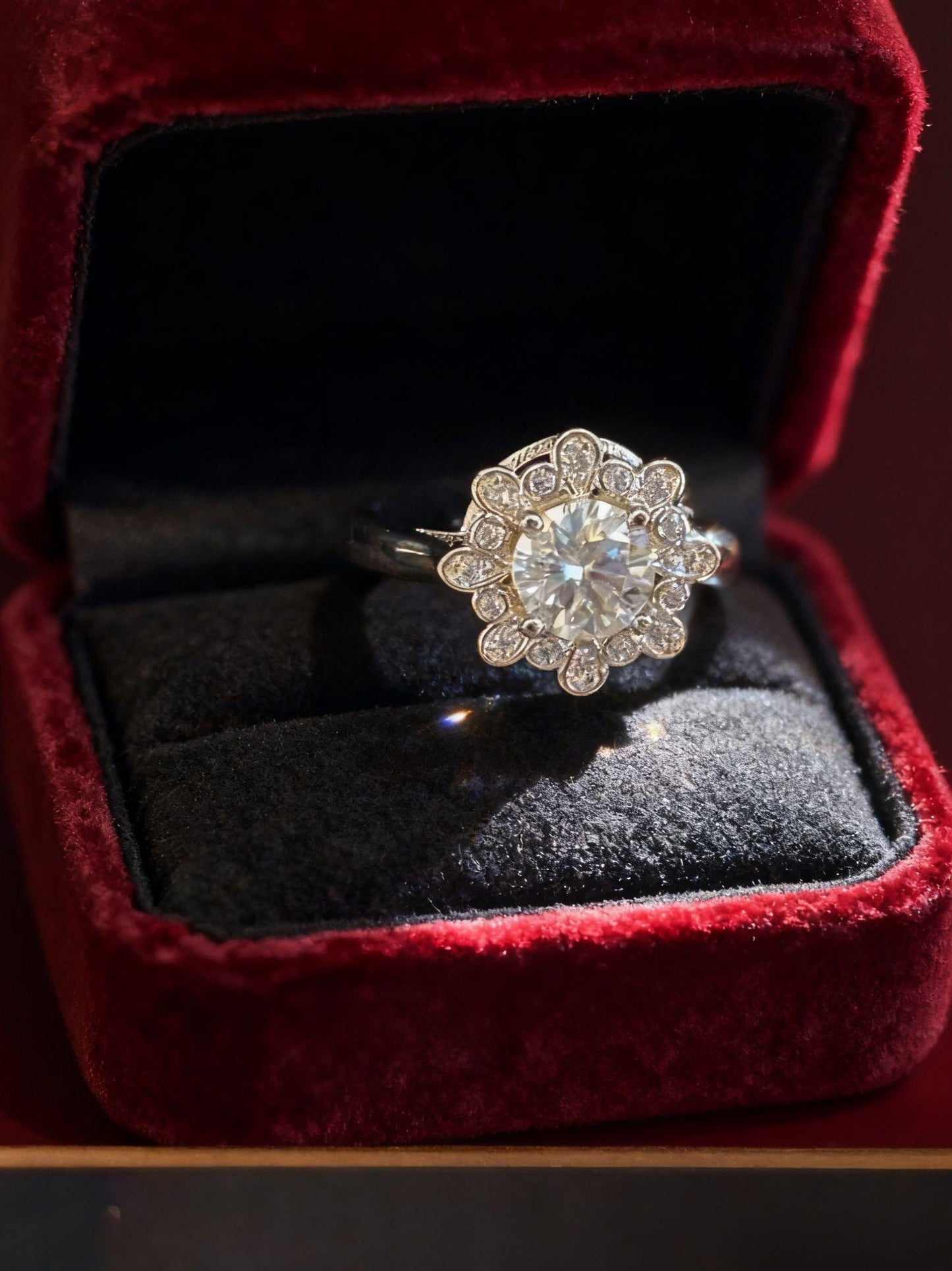 JZ57 1CT Sterling Silver S925 Moissanite Diamond