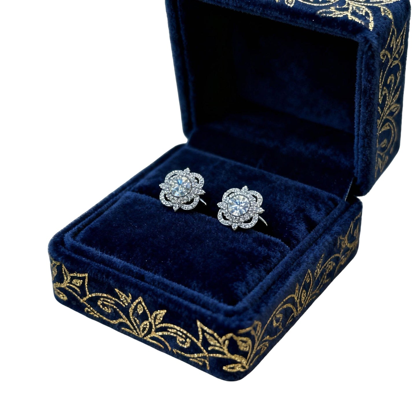 ER43 1CT*2 Sterling Silver S925 Moissanite Diamond