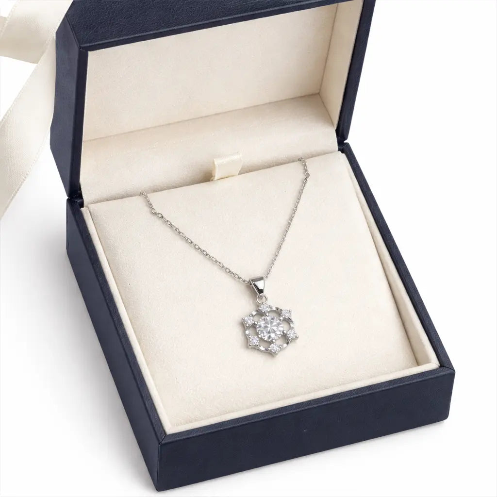 XL10 1CT Sterling Silver S925 Moissanite Diamond Necklace 50%offamazon