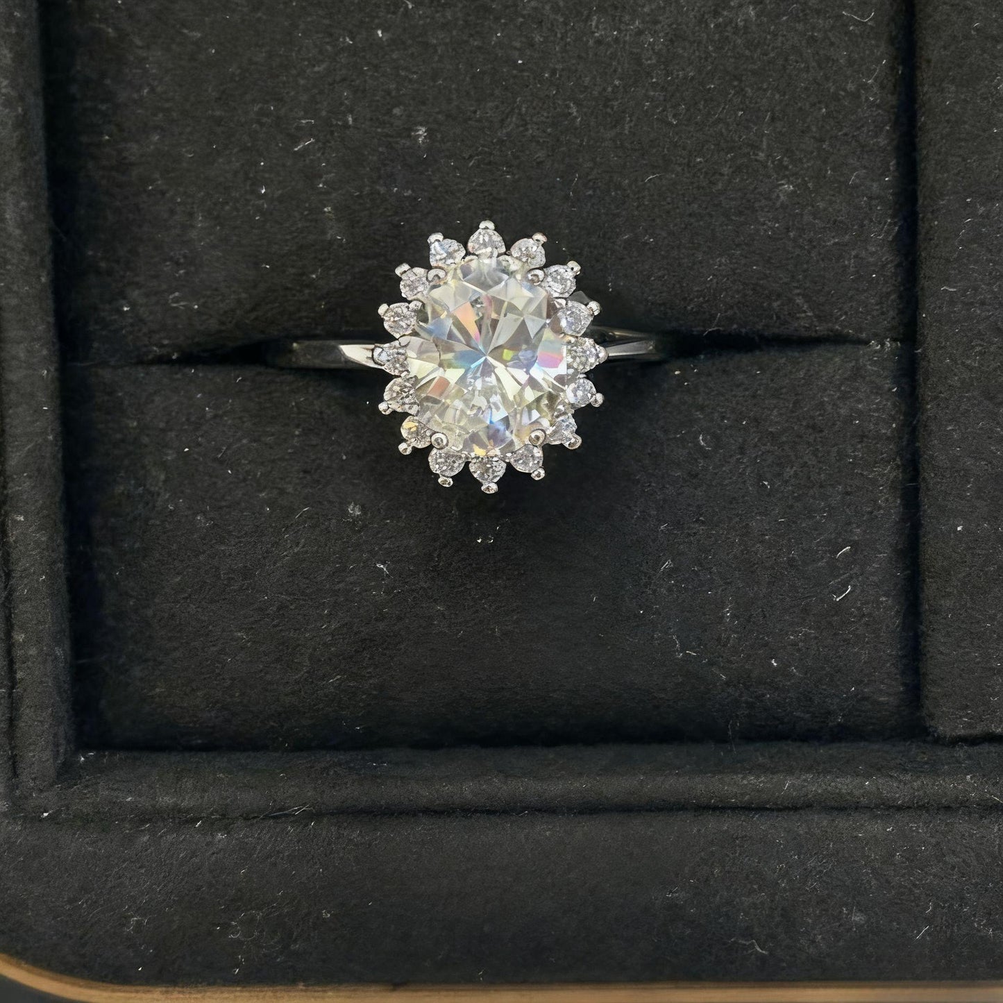 JZ55 2CT Sterling Silver S925 Moissanite Diamond