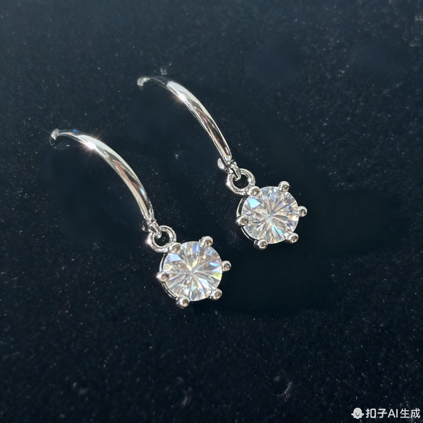 ER06 1CT*2 Sterling Silver S925 Moissanite Diamond