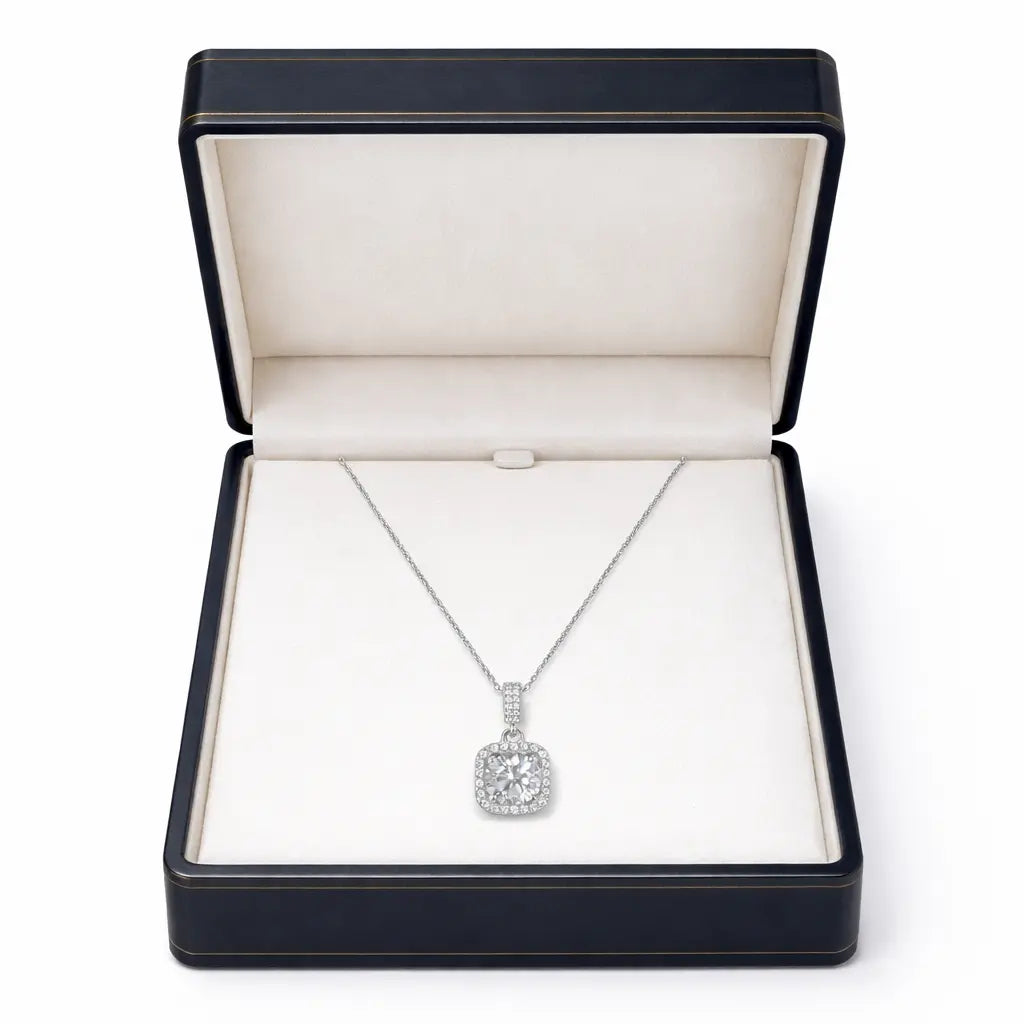 XL30 2 CT Sterling Silver S925 Moissanite Diamond Necklace 50%offamazon