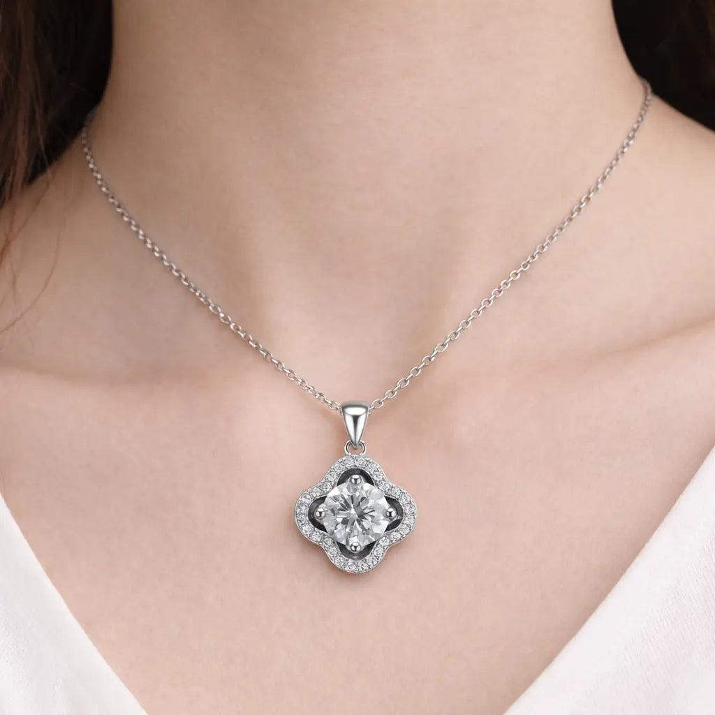 XL53 1CT Sterling Silver S925 Moissanite Diamond Necklace 50%offamazon