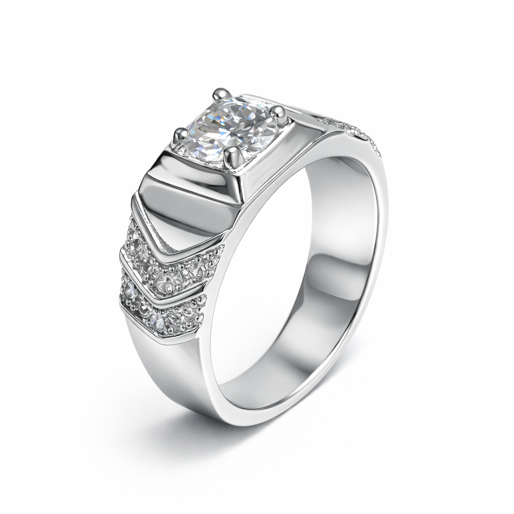 JZ30 1 CT Sterling Silver S925 Moissanite Diamond