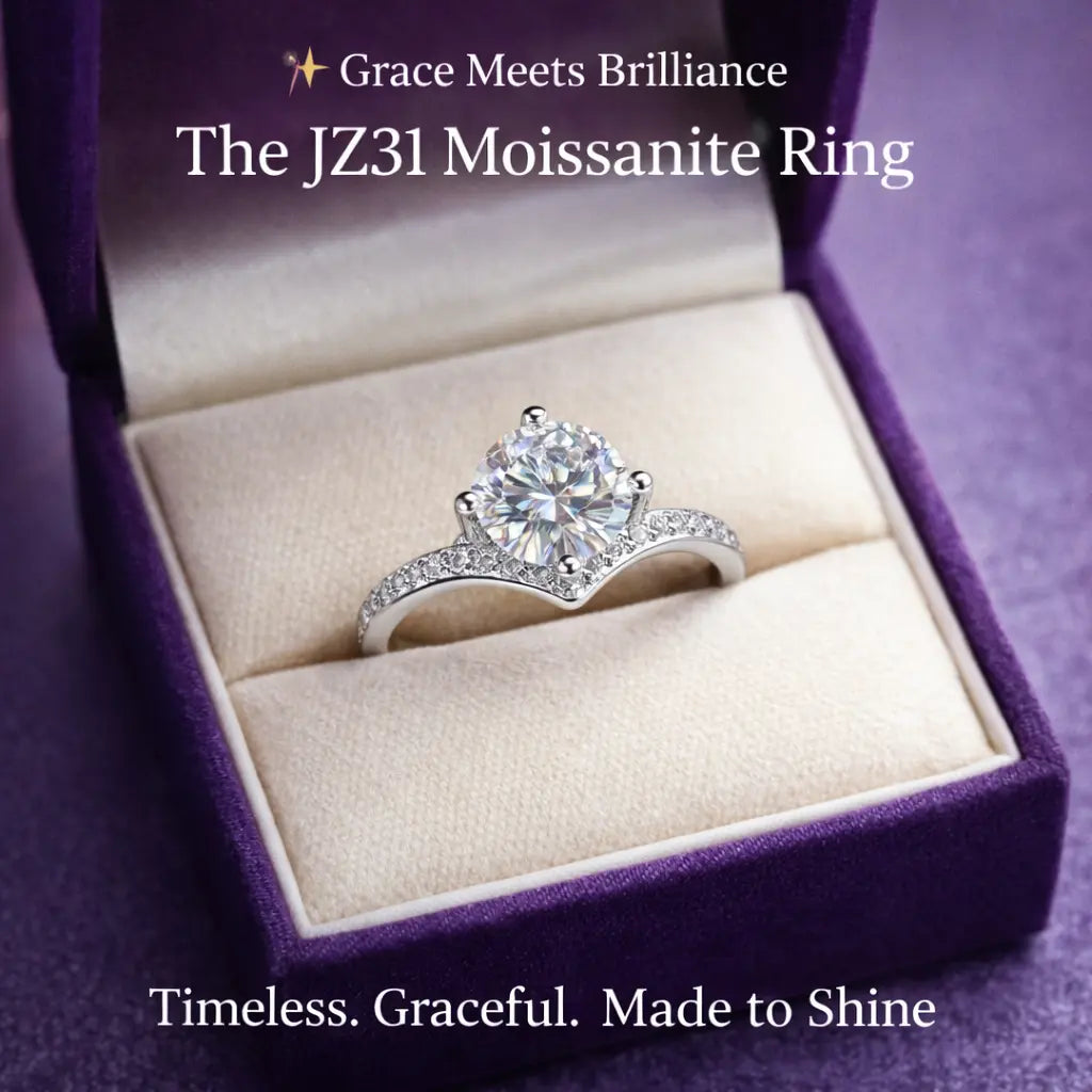 JZ20 1.5CT Sterling Silver S925 Moissanite Engagement Ring 50%offamazon
