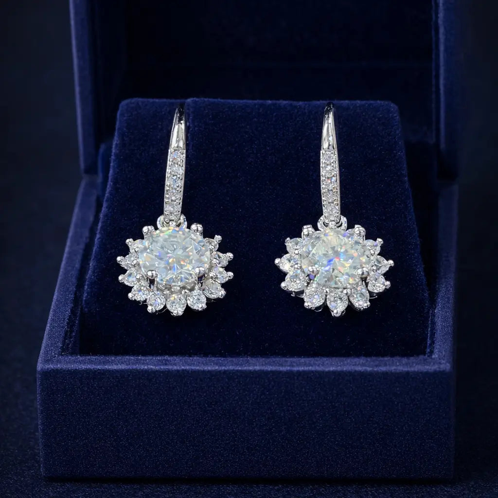 ER46 1CT Sterling Silver S925 Moissanite Diamond 50%offamazon