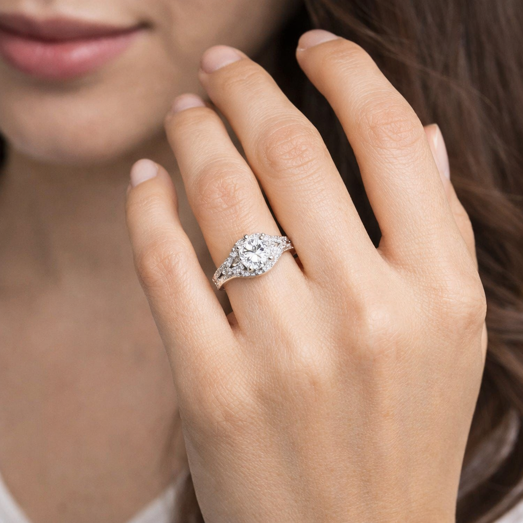 JZ25 1CT Sterling Silver S925 Moissanite Diamond