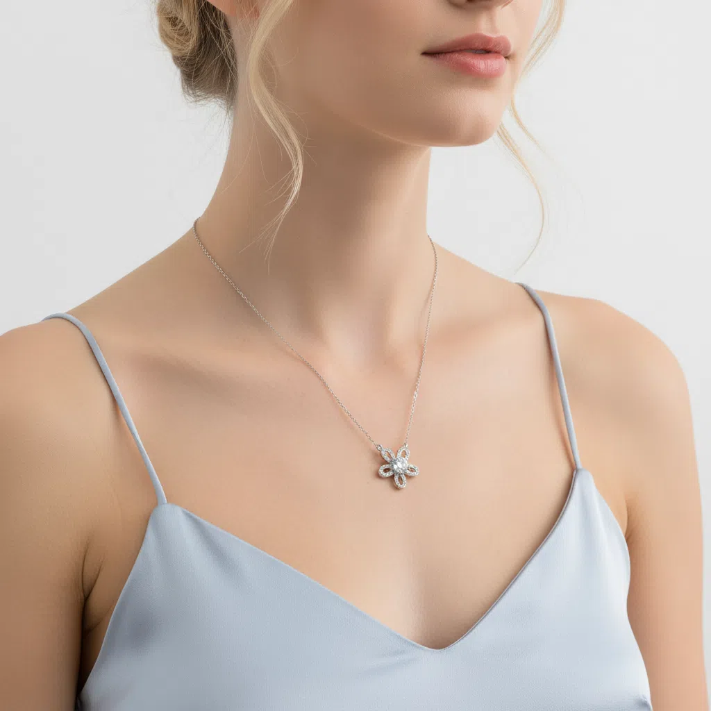 XL41 1CT Sterling Silver S925 Moissanite Diamond