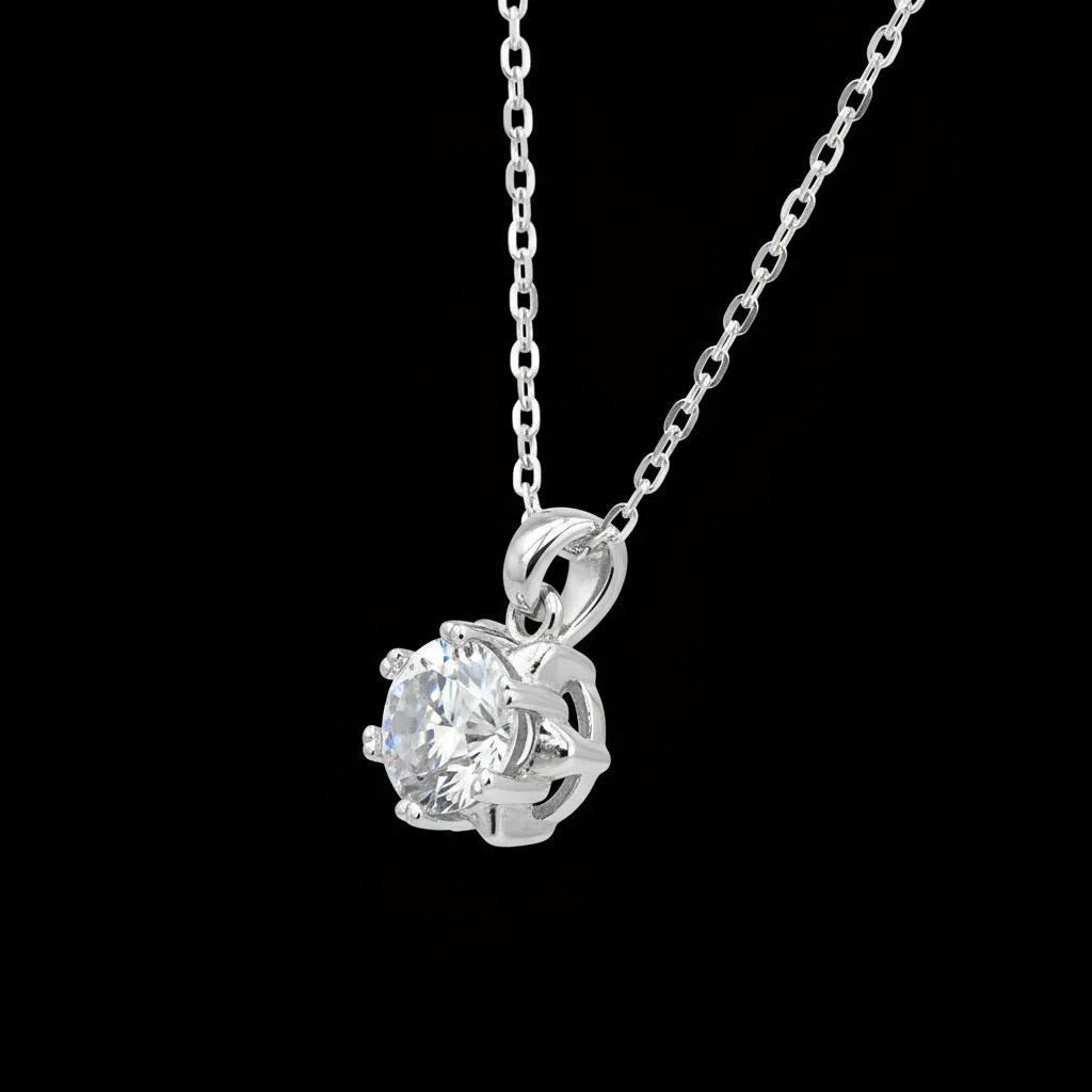 XL17 1CT Sterling Silver S925 Moissanite Diamond