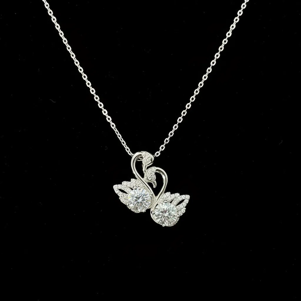 XL57 1CT Sterling Silver S925 Moissanite Diamond Necklace