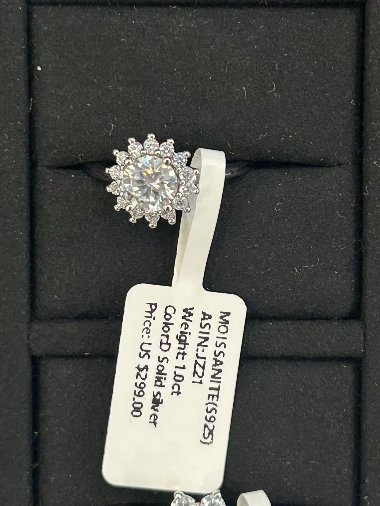 JZ21 1CT Sterling Silver S925 Moissanite Diamond