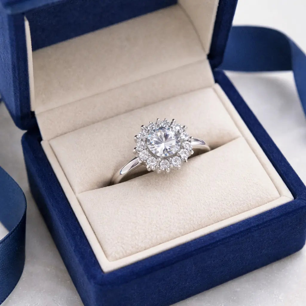 JZ21 1CT Sterling Silver S925 Moissanite Diamond 50%offamazon