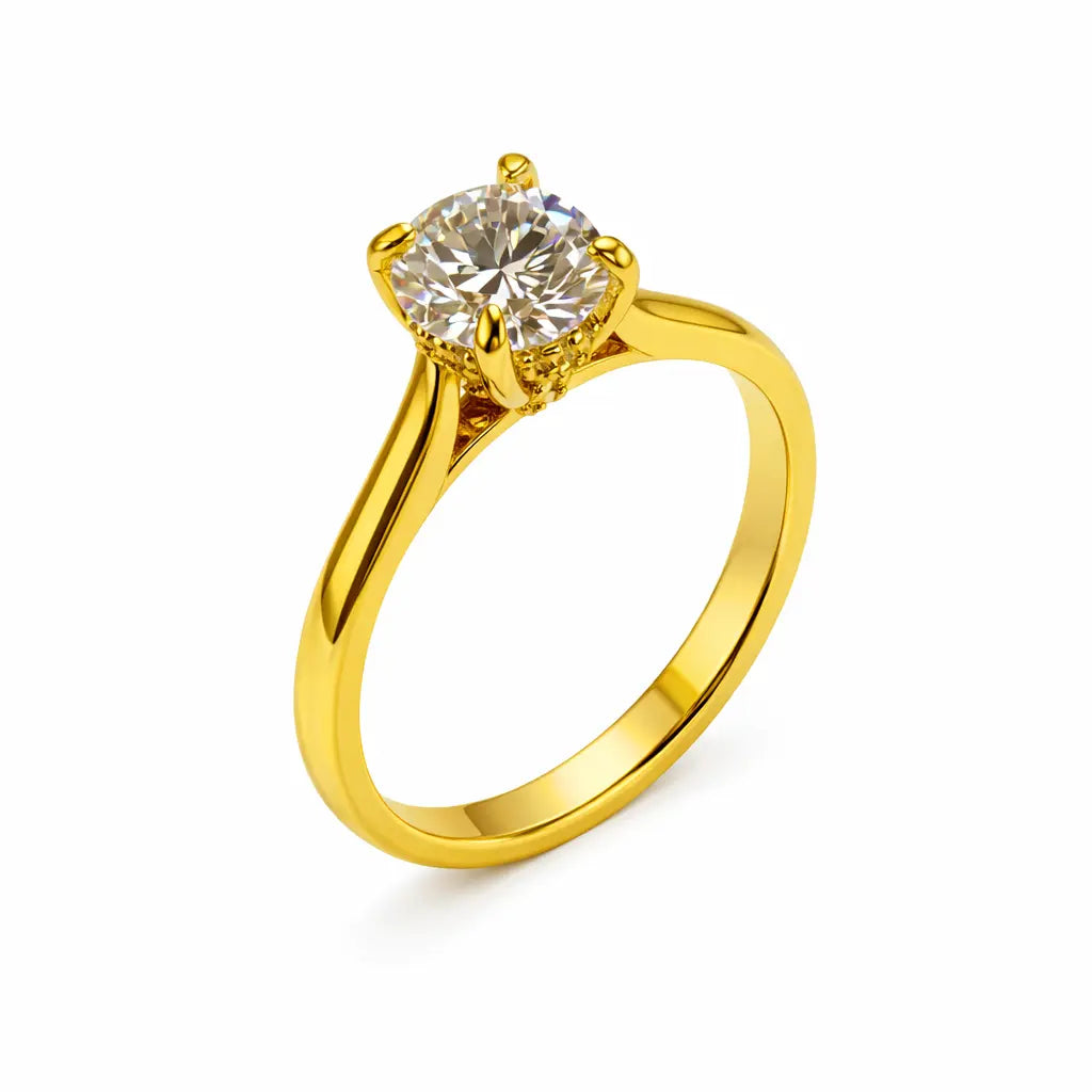 JZ67 1CT Gold Sterling Silver S925 Moissanite Diamond 50%offamazon