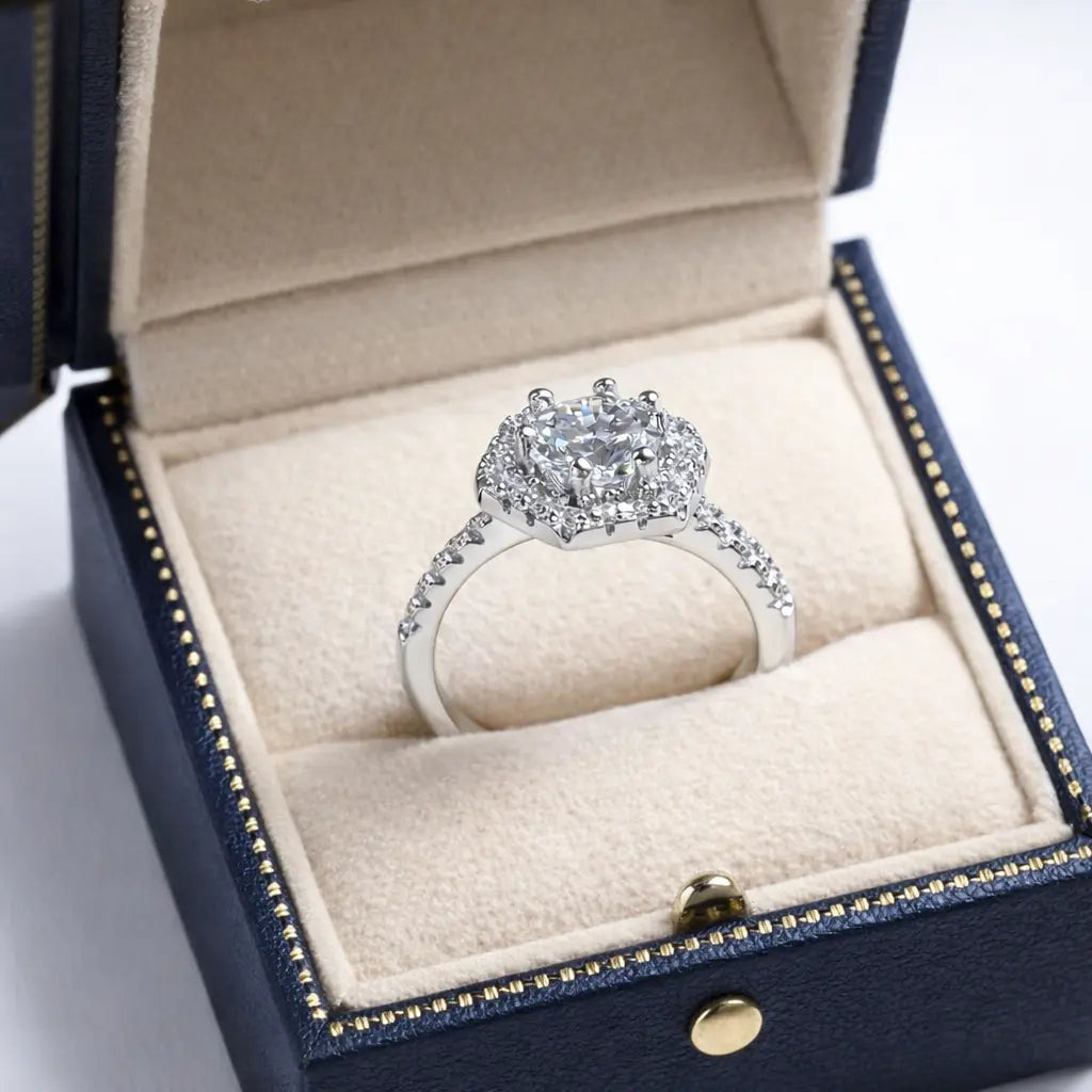 JZ31 1CT Sterling Silver S925 Moissanite Diamond 50%offamazon