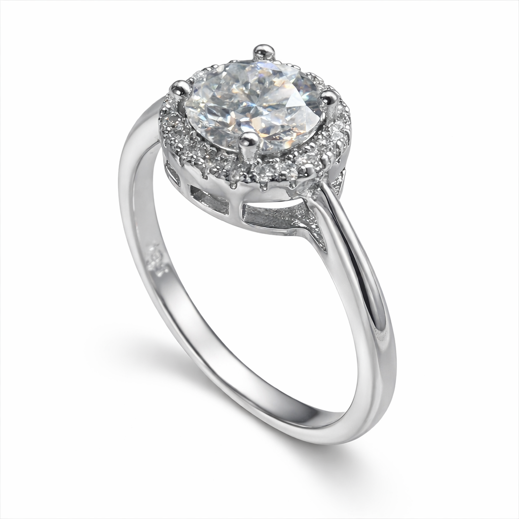 ER02 1CT Sterling Silver S925 Moissanite Diamond Earrings