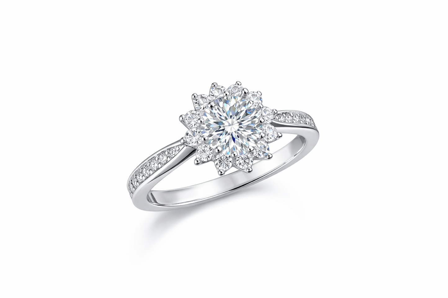 ER02 1CT Sterling Silver S925 Moissanite Diamond Earrings