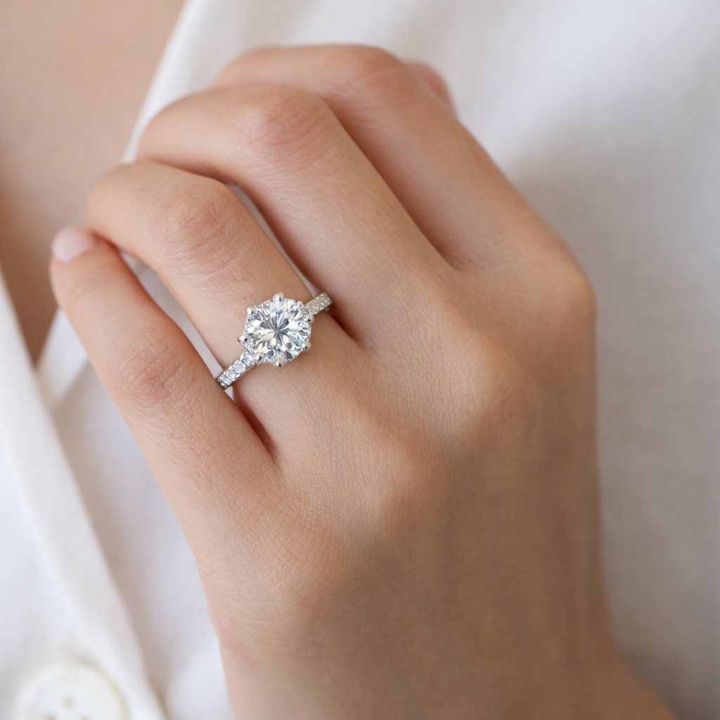 JZ29 1.5 CT Sterling Silver S925 Moissanite Diamond