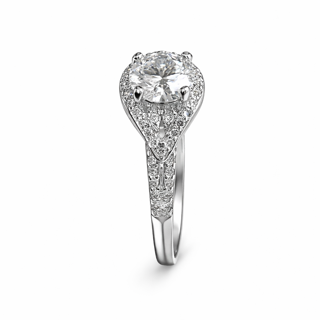 ER02 1CT Sterling Silver S925 Moissanite Diamond Earrings