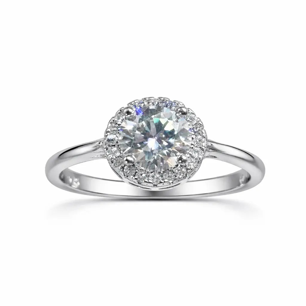 JZ50 1CT Sterling Silver S925 Moissanite Diamond 50%offamazon