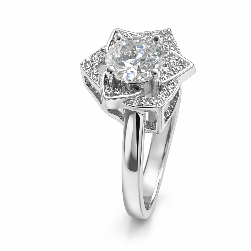 ER02 1CT Sterling Silver S925 Moissanite Diamond Earrings