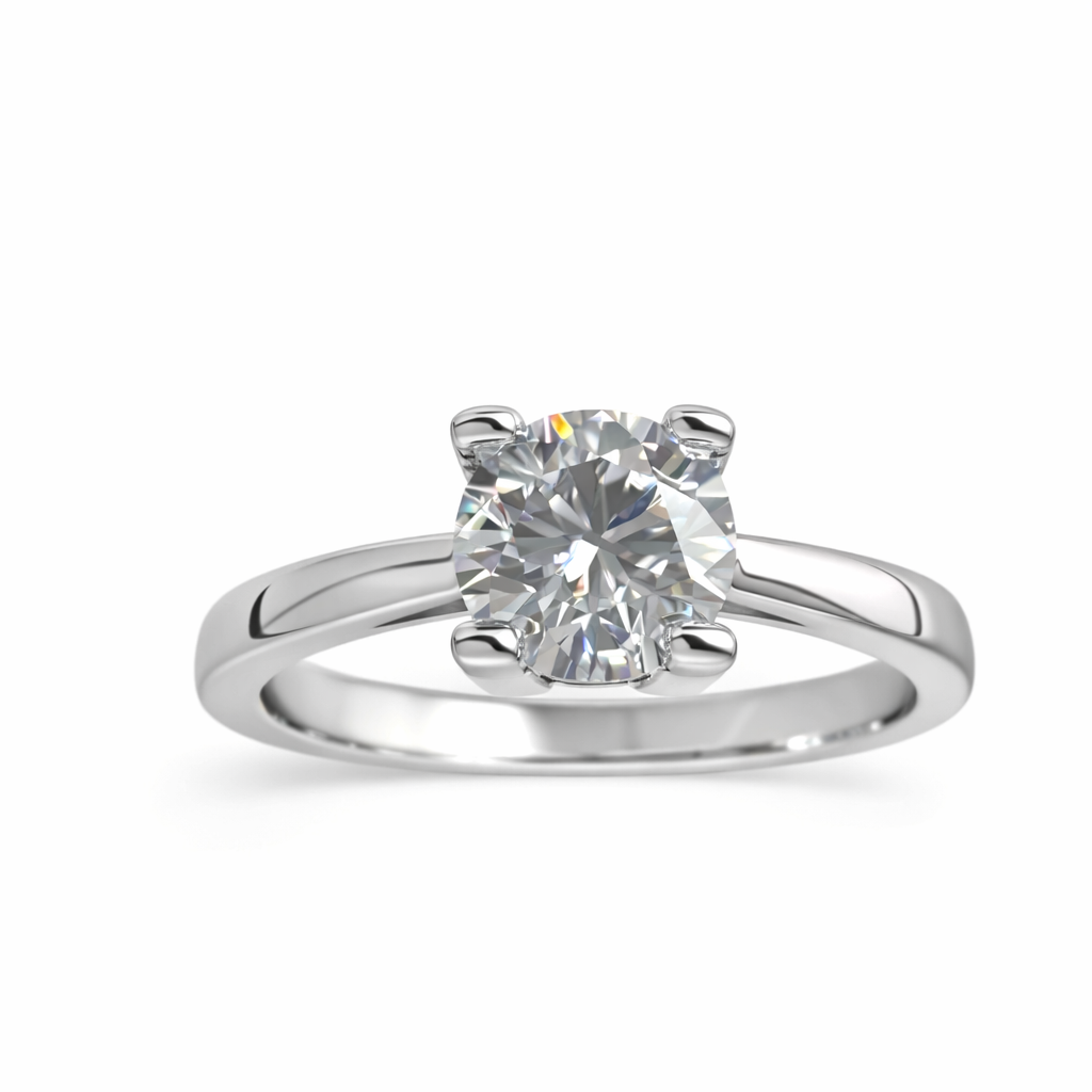 ER03 1CT Sterling Silver S925 Moissanite Diamond Rings