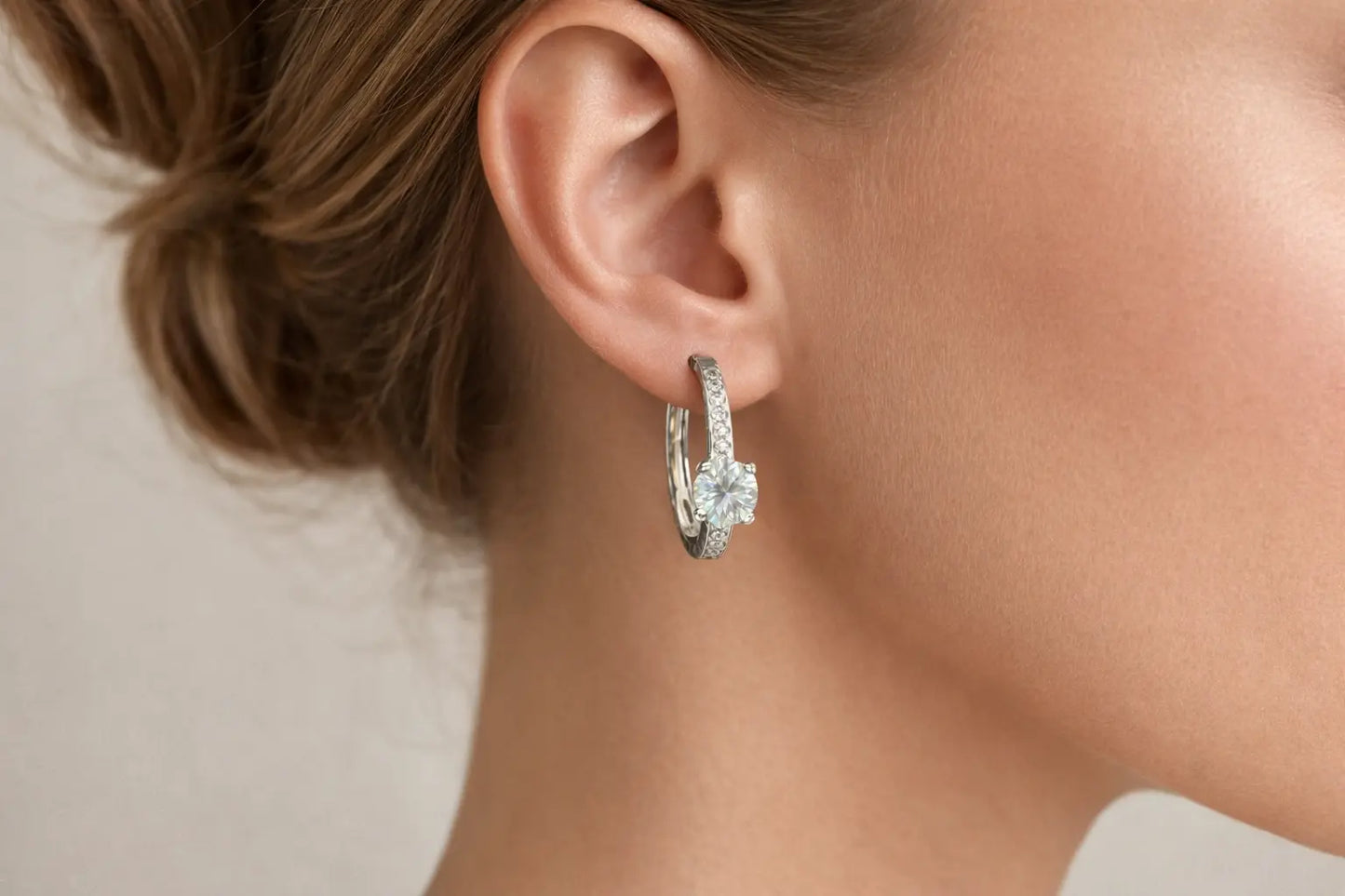 ER45 1CT Sterling Silver S925 Moissanite Diamond 50%offamazon