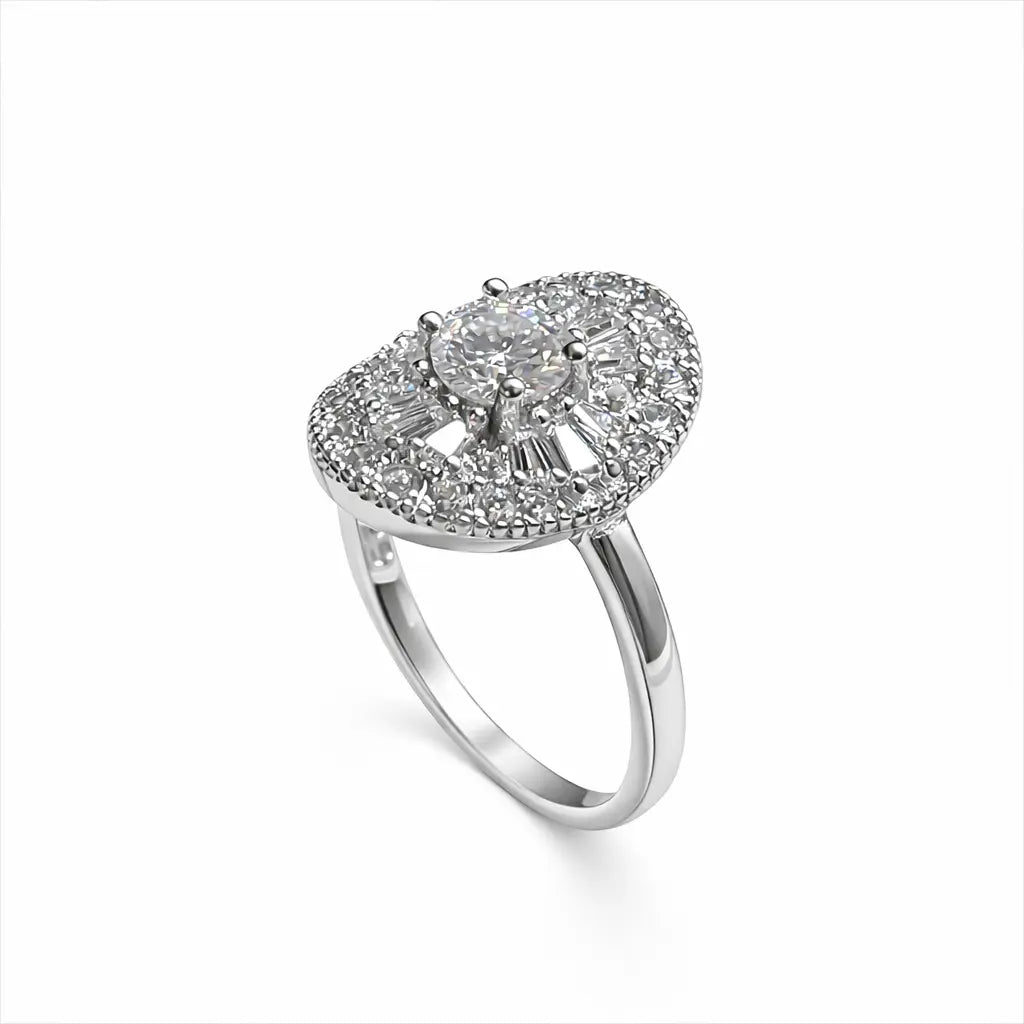 JZ65 1CT Sterling Silver S925 Moissanite Diamond 50%offamazon