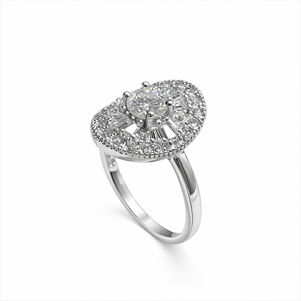 ER02 1CT Sterling Silver S925 Moissanite Diamond Earrings