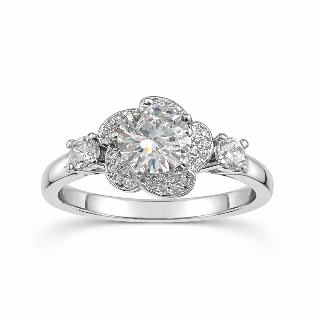 ER02 1CT Sterling Silver S925 Moissanite Diamond Earrings