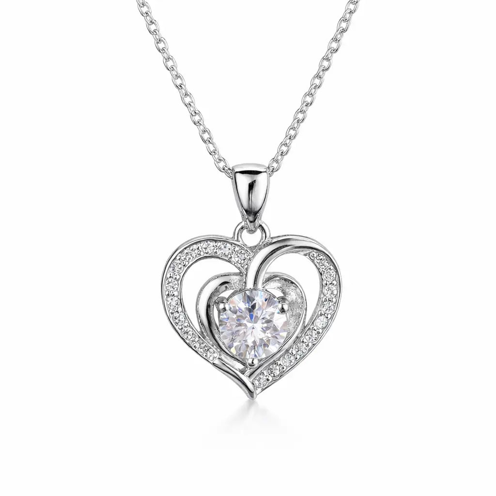 XL39 1 CT Sterling Silver S925 Moissanite Diamond Necklace 50%offamazon