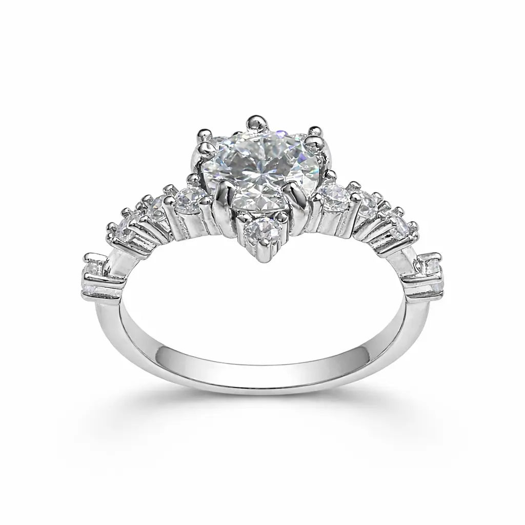 JZ10 1.CT Sterling Silver S925 Moissanite Diamond Ring 50%offamazon