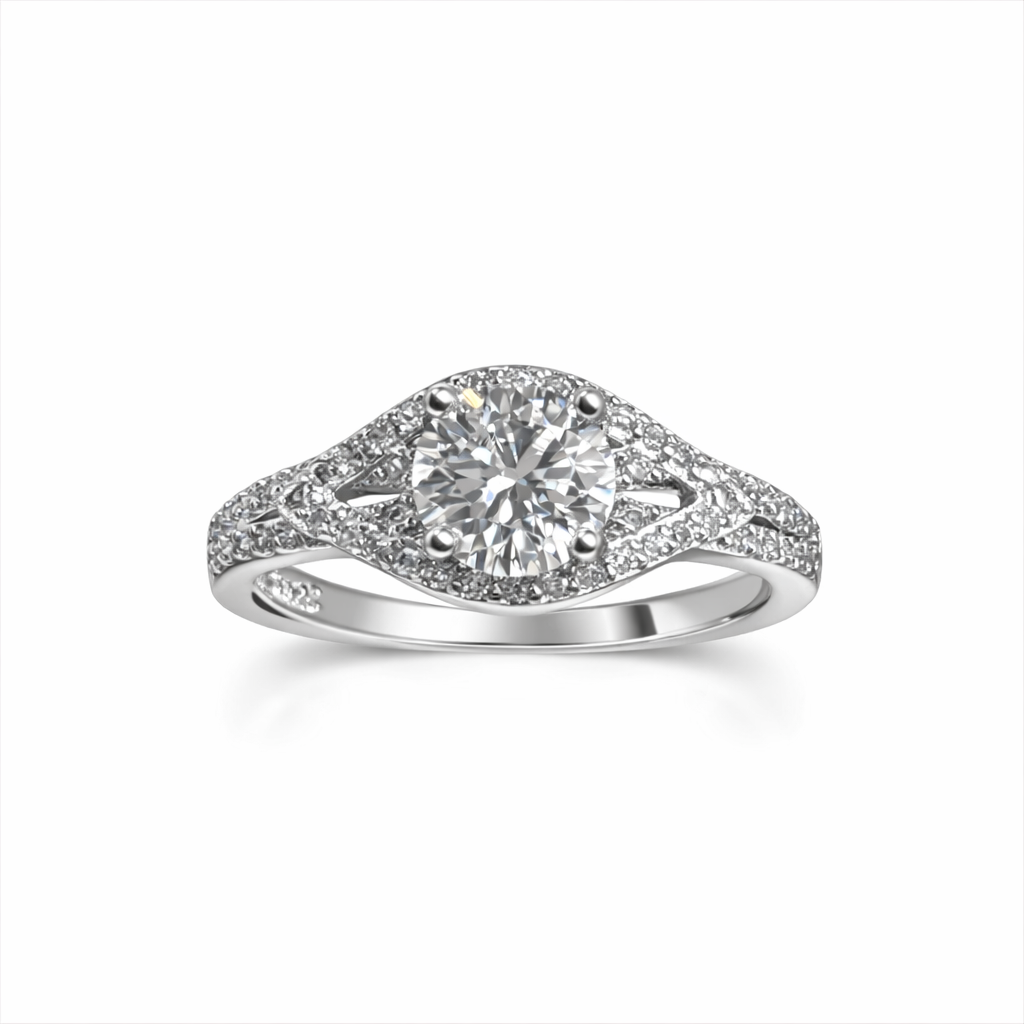 ER02 1CT Sterling Silver S925 Moissanite Diamond Earrings
