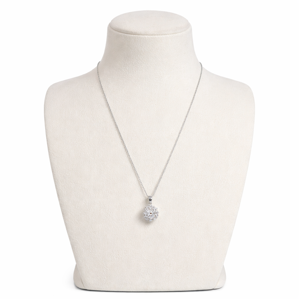 XL28 1 CT Sterling Silver S925 Moissanite Diamond Necklace