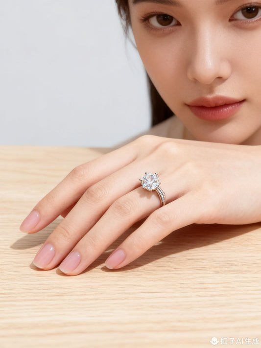 JZ48 1CT Sterling Silver S925 Moissanite Diamond