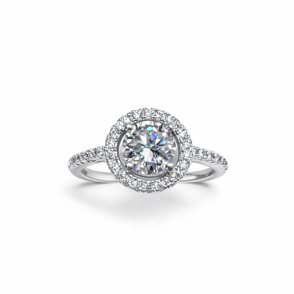 ER03 1CT Sterling Silver S925 Moissanite Diamond Rings