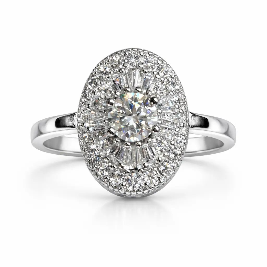 JZ65 1CT Sterling Silver S925 Moissanite Diamond 50%offamazon