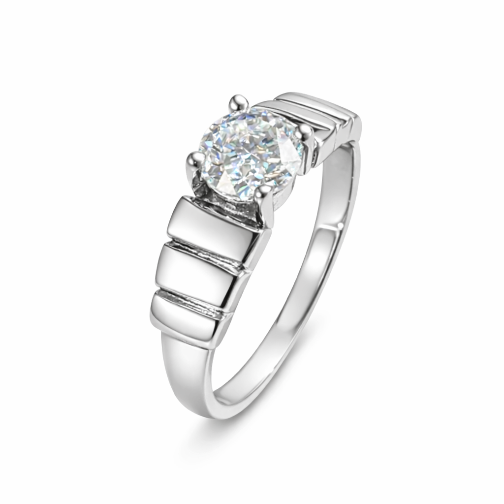 ER02 1CT Sterling Silver S925 Moissanite Diamond Earrings