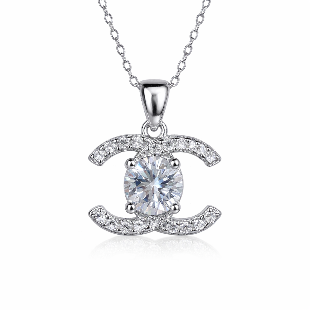 XL52 1CT Sterling Silver S925 Moissanite Diamond Necklace