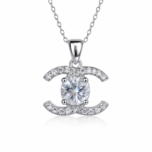 XL52 1CT Sterling Silver S925 Moissanite Diamond Necklace