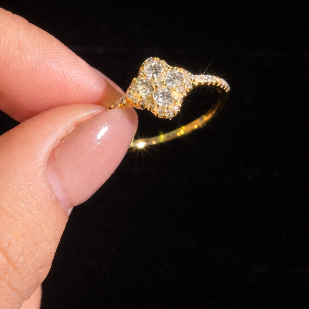 ER03 1CT Sterling Silver S925 Moissanite Diamond Rings