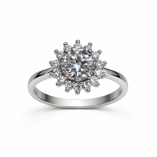 JZ21 1CT Sterling Silver S925 Moissanite Diamond