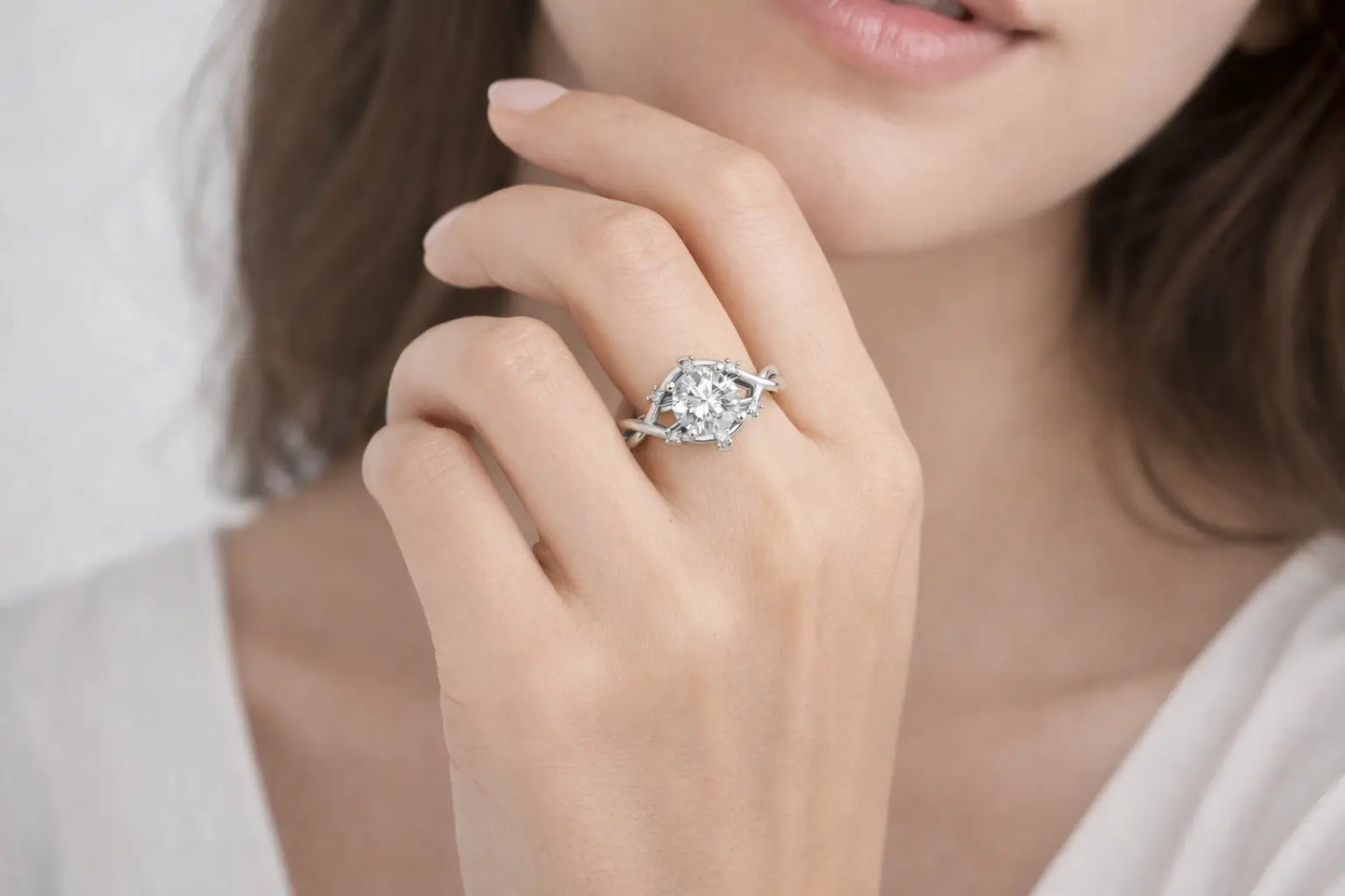 JZ39 1.5CT Sterling Silver S925 Moissanite Diamond 50%offamazon