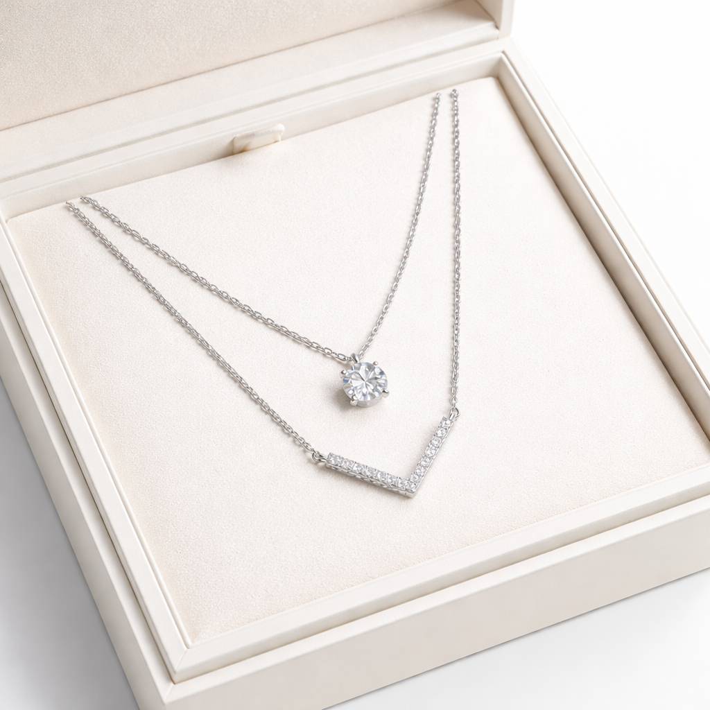 XL59 1CT Sterling Silver S925 Moissanite Diamond Necklace 50%offamazon