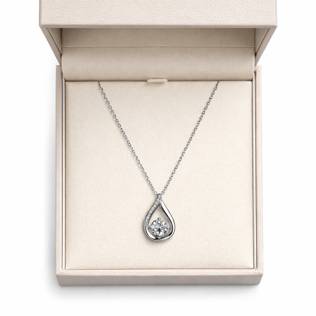 XL35 1CT Sterling Silver S925 Moissanite Diamond Necklace