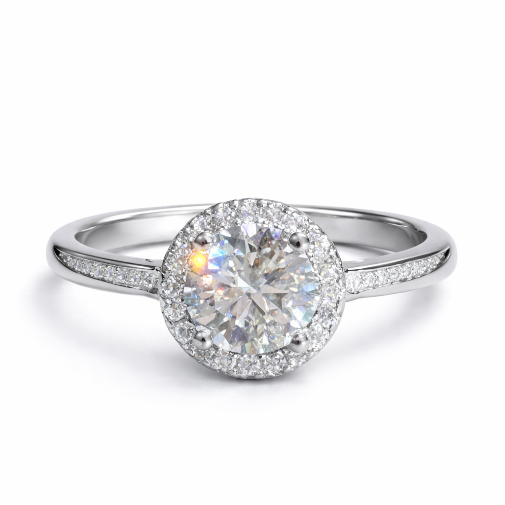 JZ50 1CT Sterling Silver S925 Moissanite Diamond