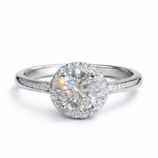 JZ50 1CT Sterling Silver S925 Moissanite Diamond